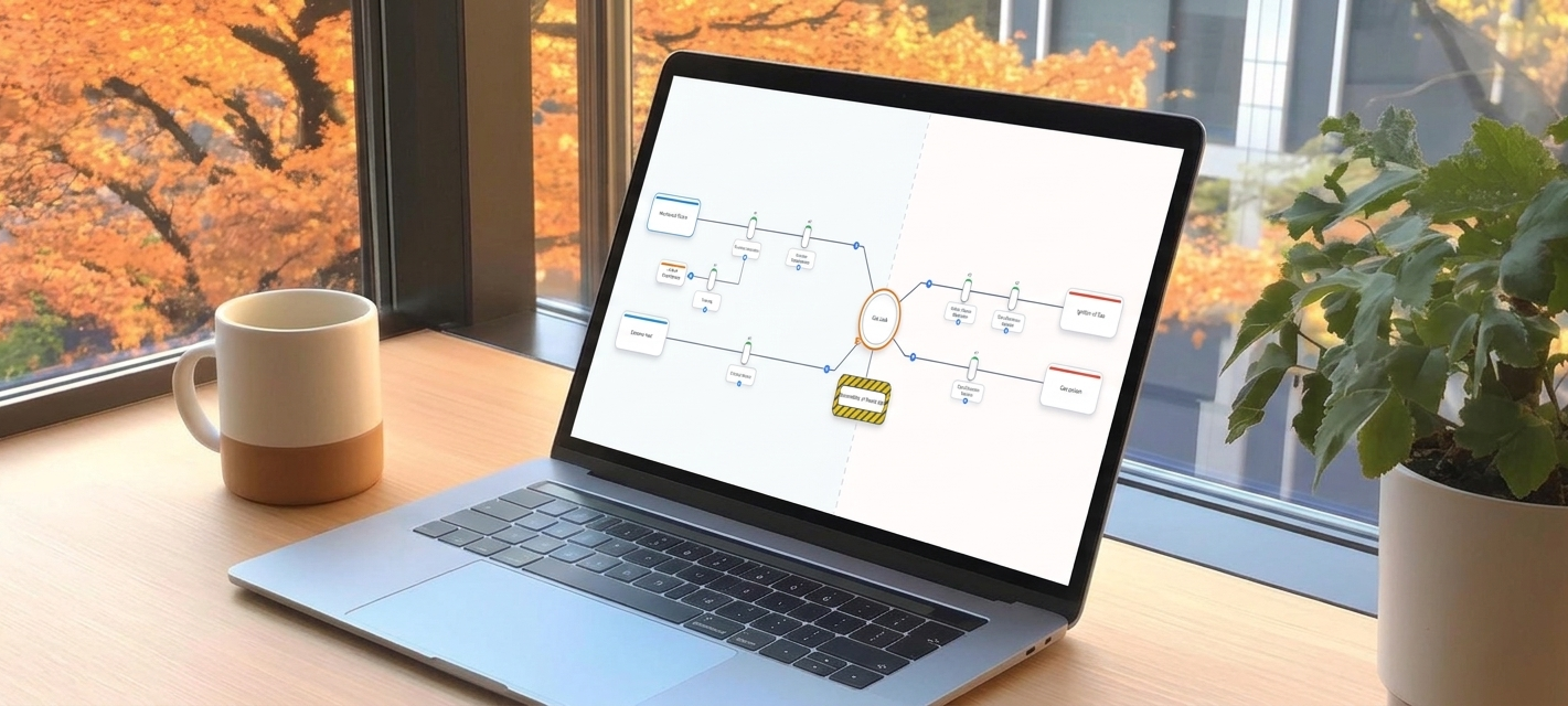 Bowtie Modeler application running on laptop for operational monitoring